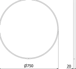 Silla Global SILLA Miroir mural rond, 75 cm, cadre noir