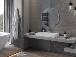 Silla Global SILLA Miroir mural rond, 80 cm, cadre blanc
