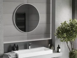 Silla Global SILLA Miroir mural rond, 80 cm, cadre blanc