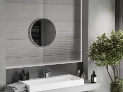Miroir Grossissant|Silla Global SILLA Miroir mural rond, 50 cm, cadre chromé