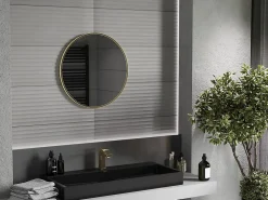 Miroir Grossissant|Silla Global SILLA Miroir mural rond, 65 cm, cadre doré