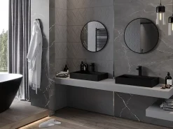 Miroir Grossissant|Silla Global SILLA Miroir mural rond, 65 cm, cadre noir