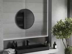 Miroir Grossissant|Silla Global SILLA Miroir mural rond, 65 cm, cadre noir
