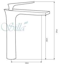 Silla Global SILLA Mitigeur lavabo moderne bec haut en Laiton, économie d'eau, Doré