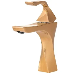 Robinet Lavabo Et Vasque|Silla Global SILLA Mitigeur lavabo moderne en Laiton, économie d'eau, Doré