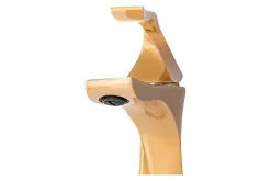 Robinet Lavabo Et Vasque|Silla Global SILLA Mitigeur lavabo moderne en Laiton, économie d'eau, Doré