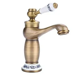 Silla Global SILLA Mitigeur lavabo retro en Laiton, économie d'eau, Vintage doré