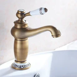 Silla Global SILLA Mitigeur lavabo retro en Laiton, économie d'eau, Vintage doré