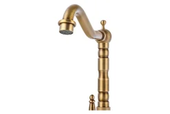 Silla Global SILLA Mitigeur lavabo retro bec haut en Laiton, économie d'eau, Vintage doré
