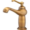Robinet Lavabo Et Vasque|Silla Global SILLA Mitigeur lavabo retro en Laiton, économie d'eau, Vintage doré