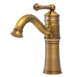 Robinet Lavabo Et Vasque|Silla Global SILLA Mitigeur lavabo retro en Laiton, économie d'eau, Vintage doré