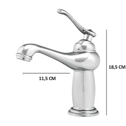Robinet Lavabo Et Vasque|Silla Global SILLA Mitigeur lavabo retro en Laiton, économie d'eau, Chromé