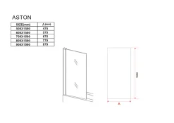Silla Global Silla Pare-baignoire ASTON, fixe, 70x150 cm, Noir