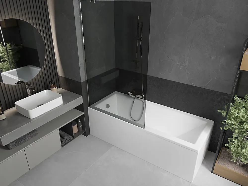 Silla Global Silla Pare-baignoire fixe, 100x150 cm, Chromé