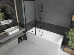 Silla Global Silla Pare-baignoire fixe, 60x150 cm, Noir