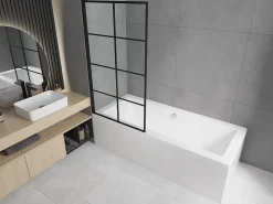Silla Global Silla Pare-baignoire fixe, 80x140 cm, Noir