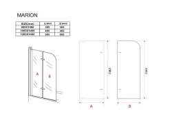 Silla Global Silla Pare-baignoire MARION, pivotant, 80x140 CM, Chromé