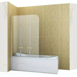Silla Global Silla Pare-baignoire MARION, pivotant, 120x140 CM, Doré brossé
