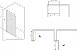 Pare-Baignoire|Silla Global Silla Pare-baignoire pivotant, 70x140 cm, Noir