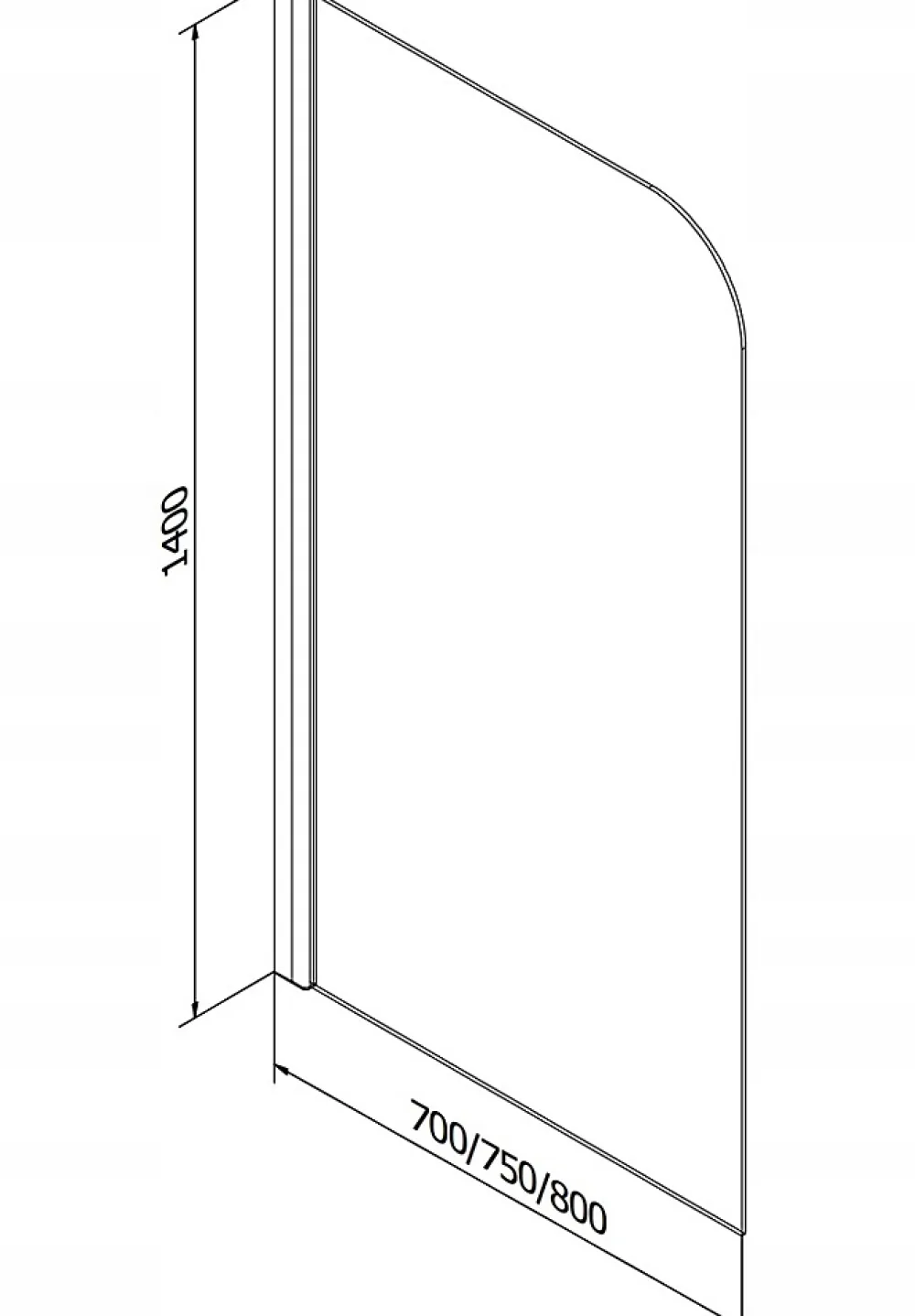 Silla Global Silla Pare-baignoire pivotant 70x140 cm, Noir