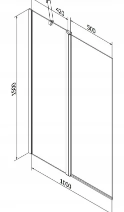 Pare-Baignoire|Silla Global Silla Pare-baignoire pivotant, 100x150 cm, Doré