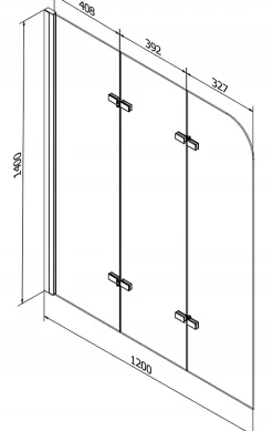 Pare-Baignoire|Silla Global Silla Pare-baignoire pivotant, 120x140 cm, Chromé