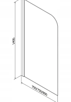 Silla Global Silla Pare-baignoire pivotant, 70x140 cm, Doré