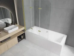 Pare-Baignoire|Silla Global Silla Pare-baignoire pivotant, 120x140 cm, Doré