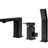 Robinet De Baignoire|Silla Global Silla Robinet De Baignoire en Laiton sur plage 3 trous, Noir mat