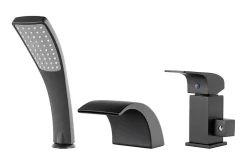 Robinet De Baignoire|Silla Global Silla Robinet De Baignoire en Laiton sur plage 3 trous, Noir mat