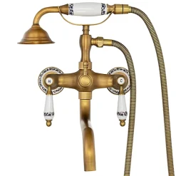 Silla Global SILLA Robinet De Baignoire en Laiton retro, mural, ancien doré
