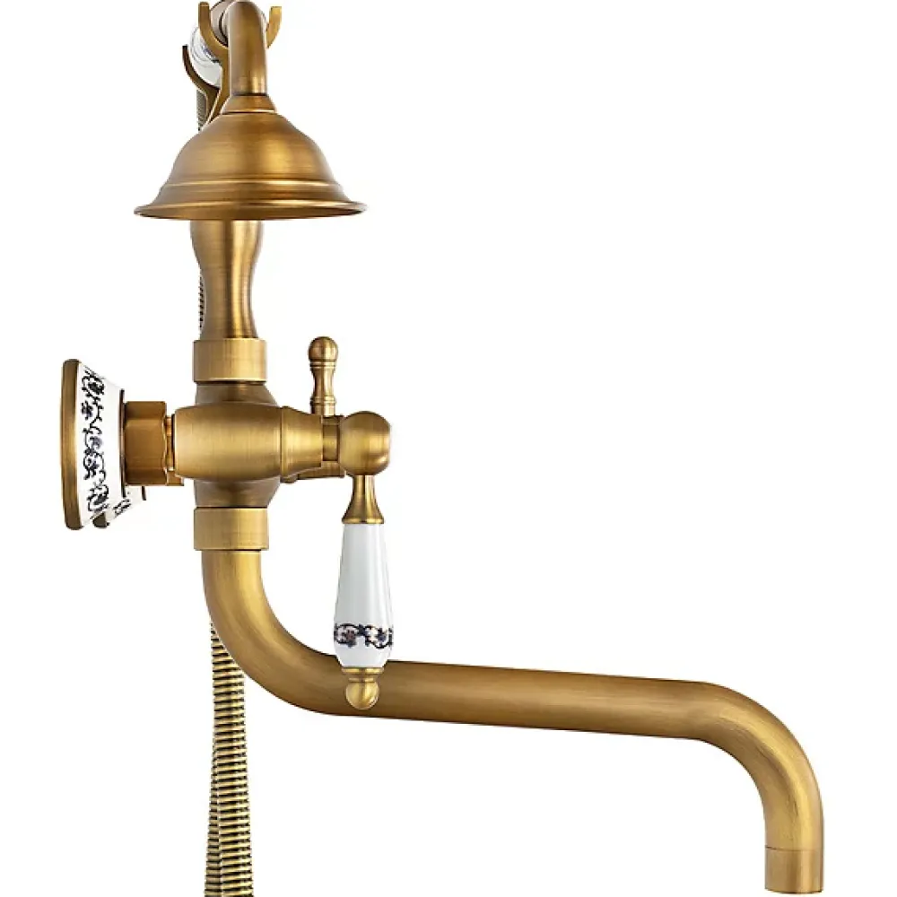 Silla Global SILLA Robinet De Baignoire en Laiton retro, mural, ancien doré