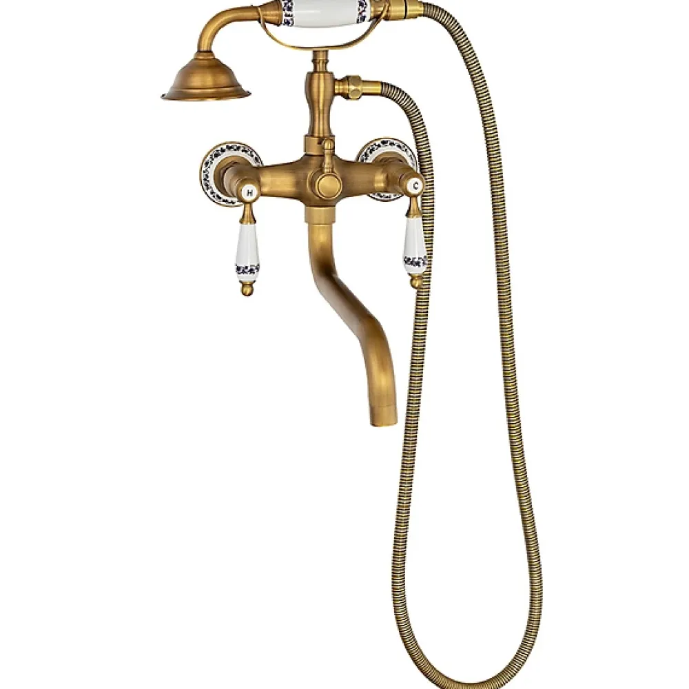 Silla Global SILLA Robinet De Baignoire en Laiton retro, mural, ancien doré