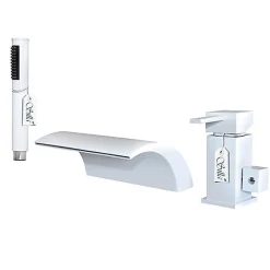 Robinet De Baignoire|Silla Global Silla Robinet De Baignoire en Laiton sur plage 3 trous, Blanc