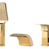 Silla Global Silla Robinet De Baignoire en Laiton sur plage 3 trous, Doré