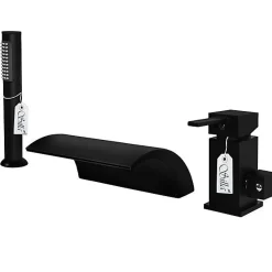 Silla Global Silla Robinet De Baignoire en Laiton sur plage 3 trous, Noir mat