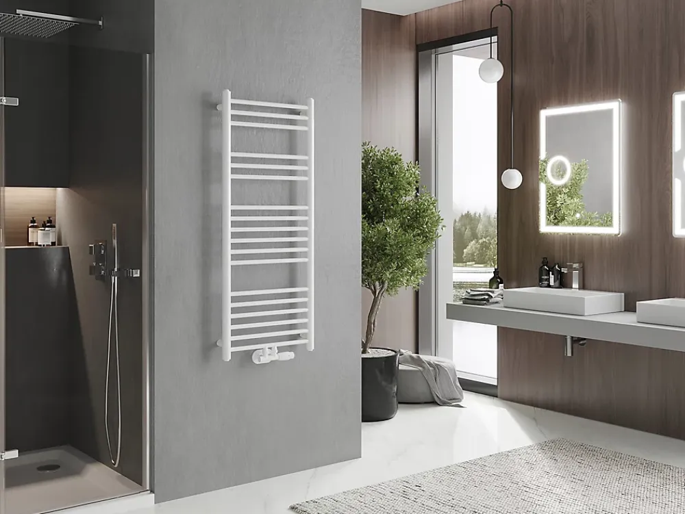 Silla Global Silla Sèche-serviettes eau chaude 389W 120x50x4,8cm, Blanc