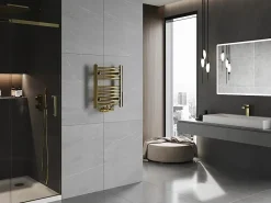 Silla Global Silla Sèche-serviettes eau chaude 141W 50x40x4,4cm, Doré