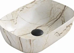 Silla Global Silla Vasque à poser ovale, céramique 45,5x32,5x13,5 cm, Marbre Gris