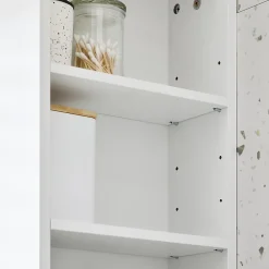 Armoire De Salle De Bains|Sobuy Armoire Murale avec Miroir, 1 Porte 3 Compartiments, Étagères Réglables, Blanche