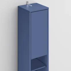 Colonne De Salle De Bains|Sobuy Armoire Salle de Bain en MDF Bleue avec Tiroir et Étagères Réglables