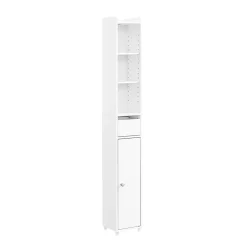 Sobuy Colonne de Salle de Bain avec Porte et Tiroir Résistant à l'Humidité Blanc