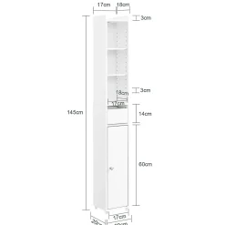 Sobuy Colonne de Salle de Bain avec Porte et Tiroir Résistant à l'Humidité Blanc