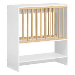 Sobuy KCR09-W Porte-Assiettes Murale, Meuble de Rangement d'Assiettes et Epices, Etagère Murale Blanche