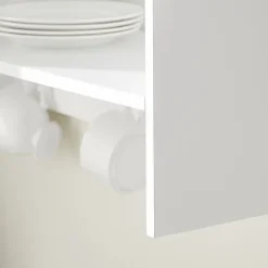 Sobuy KCR09-W Porte-Assiettes Murale, Meuble de Rangement d'Assiettes et Epices, Etagère Murale Blanche