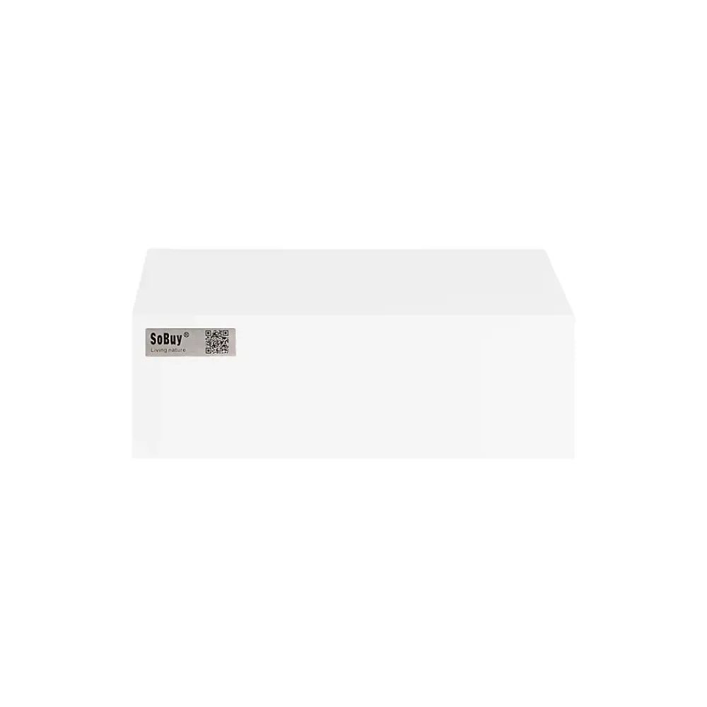 Sobuy Étagère Murale avec Tiroir - Étagère Flottante Moderne Blanche & Nature