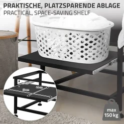 Ml-Design Socle de machine à laver avec étagère extensible base sèche-linge en acier noir