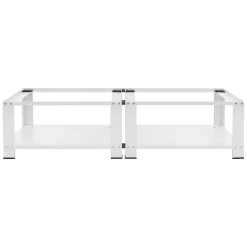 Ml-Design Socle machine à laver double avec étagère base sèche-linge blanc 150 kg/support