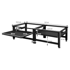 Ml-Design Socle machine à laver double avec étagère base sèche-linge noir 150 kg/support