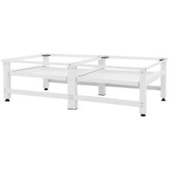 Ml-Design Socle machine à laver double avec étagère base sèche-linge blanc 150 kg/support